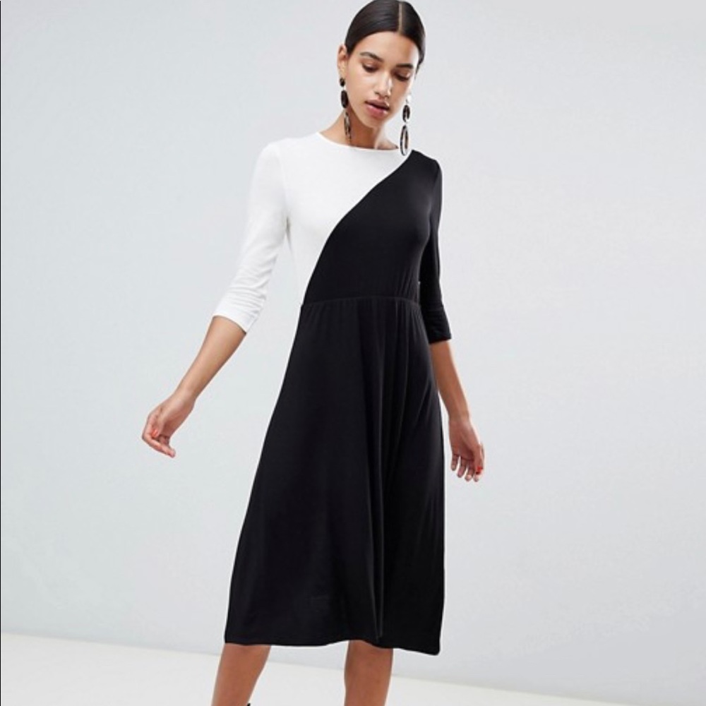 Boohoo Color Block Midi Dress
